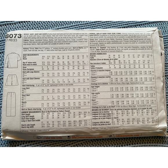 Simplicity sewing pattern 8073 top wrap skirt - Picture 3 of 5